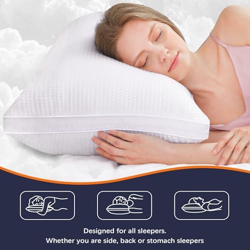 AIAEL Hotel Bed Pillows Queen Set of 2 with Cooling Mesh