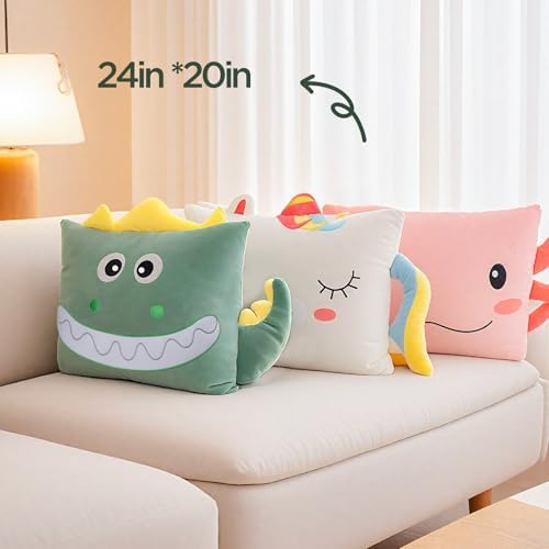 Dinosaur Plush Pillowcase - Soft 26x20 Inches for Kids