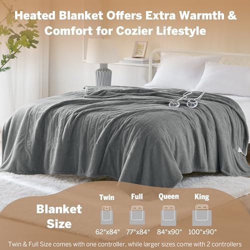 Serta Heated Blanket King 100 x 90 Grey