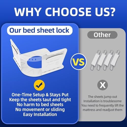 NiceTCU Bed Sheet Holders Set of 4 White