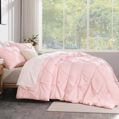 Andency Pink Comforter Set 3 Pieces Full Size