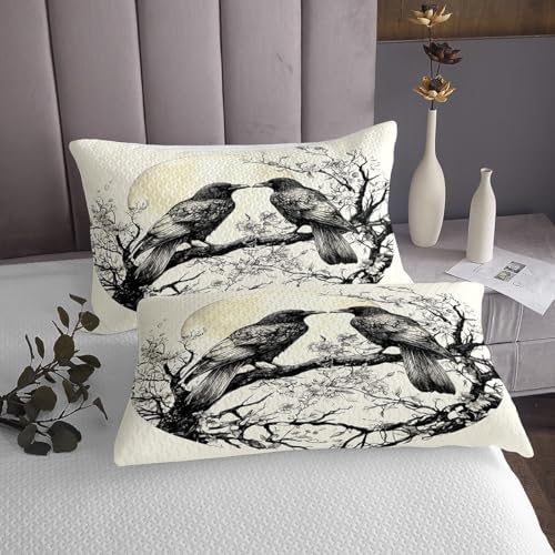 Erosebridal Black Crow Bedspread Set for Kids