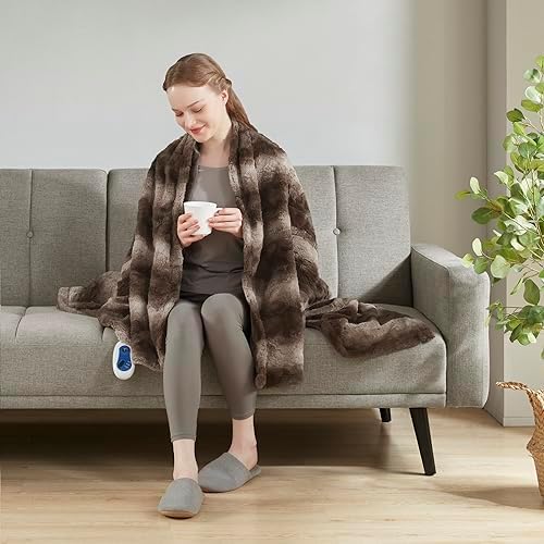 Beautyrest Zuri Reversible Faux Fur Electric Blanket