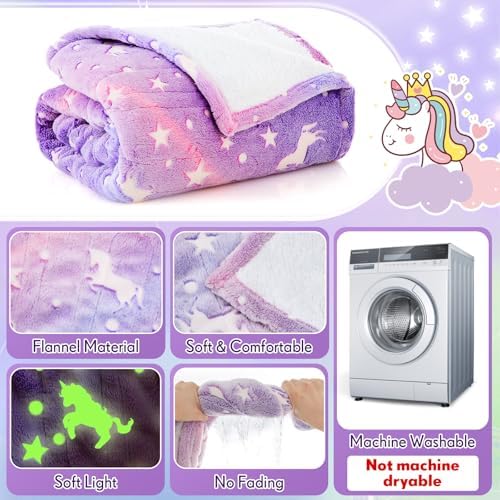 Kids Heated Blanket with 10 Levels and Glow in the Dark Design