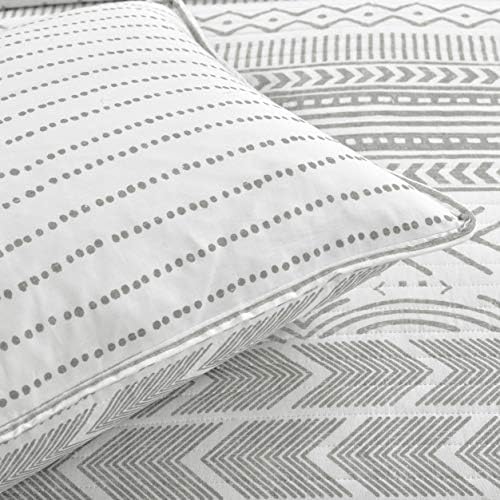 Lush Decor Hygge Geo Striped King Quilt Set