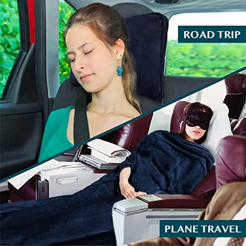 PAVILIA Travel Blanket with Arm Holes and Pillow