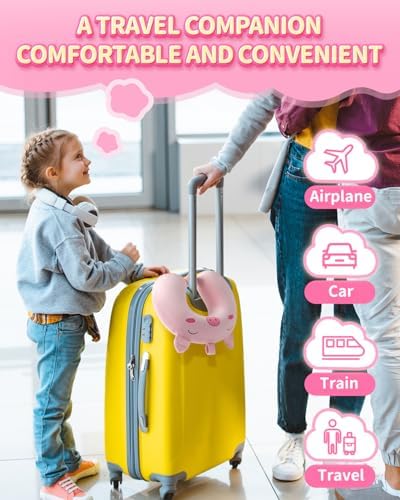 Sino Salected Kids Travel Pillow with Memory Foam and Pink Pattern
