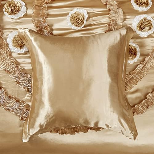 Tache Satin Gold Caramel Euro Pillow Sham 26x26