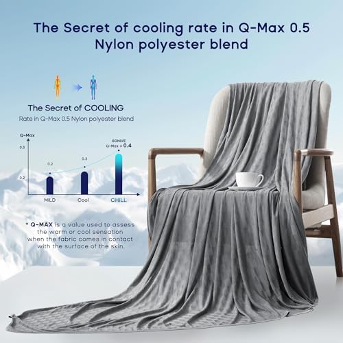 Sonive Cooling Blanket for Hot Sleepers Dark Grey