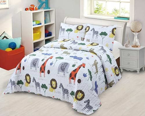 Elegant Home Kids Safari Themed Bedspread Set