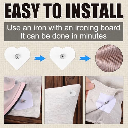 16pcs Heart Shaped Duvet Snaps with Iron Fasteners