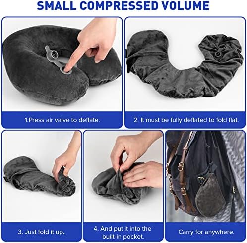 Rewondah Inflatable Travel Pillow for Flights and Trips