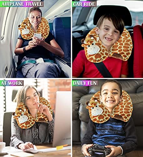 DolliBu Giraffe Plush Neck Pillow for Kids