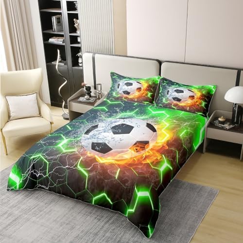 Erosebridal Kids Soccer Duvet Cover Set