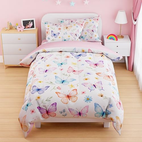 SANDJEST Butterfly Duvet Cover Set Twin Size