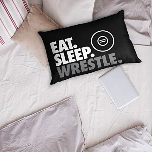 ChalkTalkSPORTS Eat Sleep Wrestle Pillowcase BlackGray