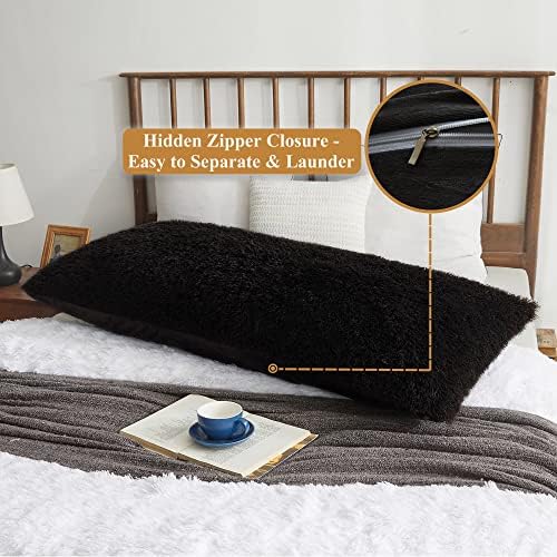 XeGe Faux Fur Body Pillow Cover 20x54