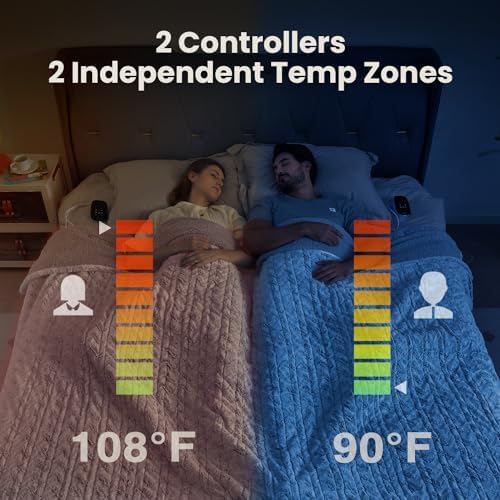 Bearhug King Size Electric Blanket with Dual Controllers