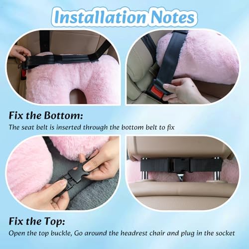 Swemos Travel Pillow - Pink Ergonomic Neck Body Support for Kids Adults