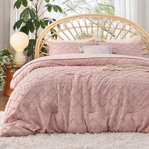 Bedsure Queen Comforter Set - Coral Pink