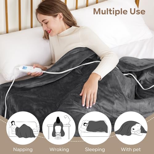 FIGERM Electric Heated Blanket Queen Size 84 x 90 Inch