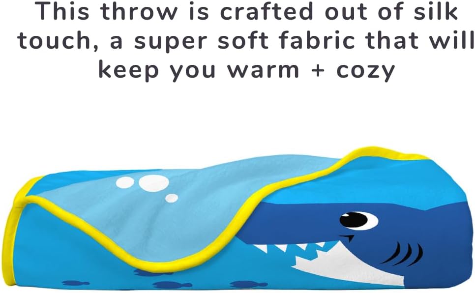 Franco Baby Shark Throw 40 x 50 Inches Official Licensed