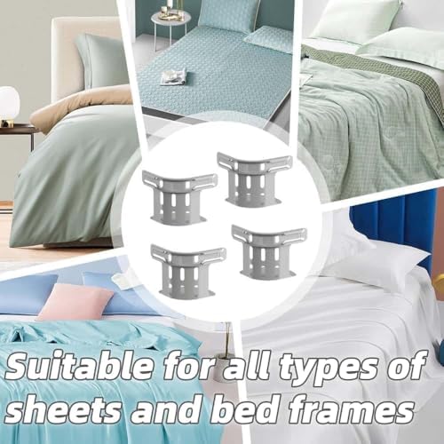 WEERSHUN Sheet Holders Set of 4 White Secure Bed Sheets