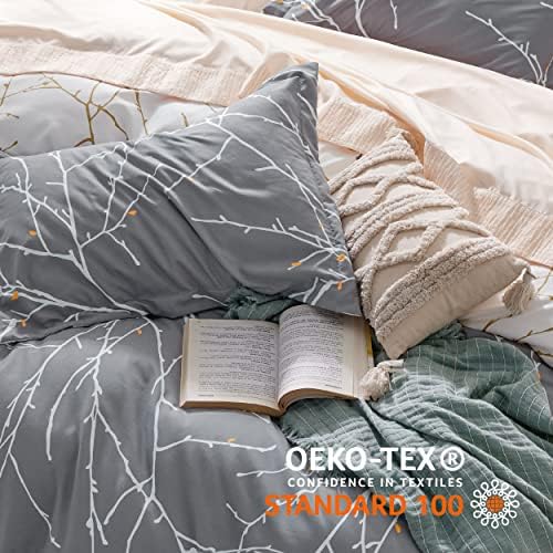 Bedsure Duvet Cover Set - Reversible Tree Branch with Zipper Closure