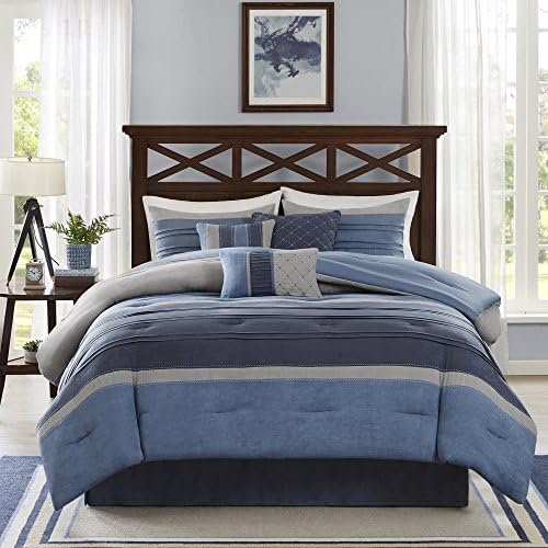Madison Park Collins Comforter Set Cal King Blue Grey