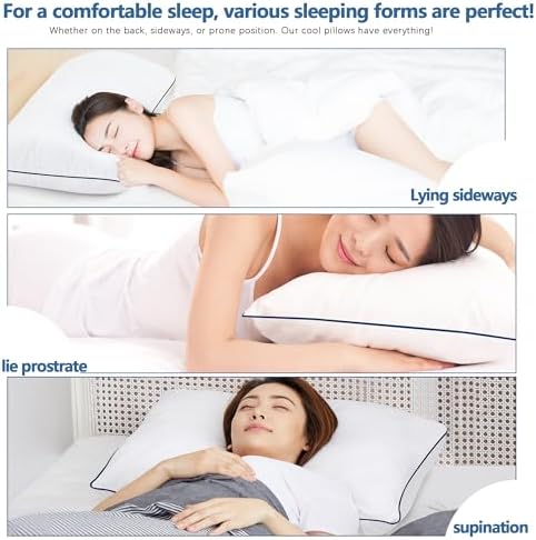 HAODEMI Cooling Bed Pillows 2 Pack with Soft Down Alternative Fill