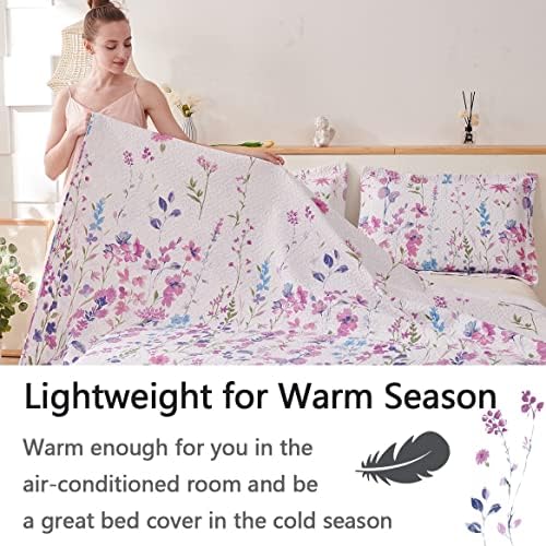 Green Essen Summer Floral Quilt Set FullQueen Size 1