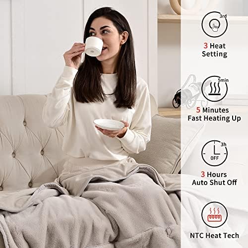 Maxwelf Apollo Heated Blanket - Portable Machine Washable UL Certified