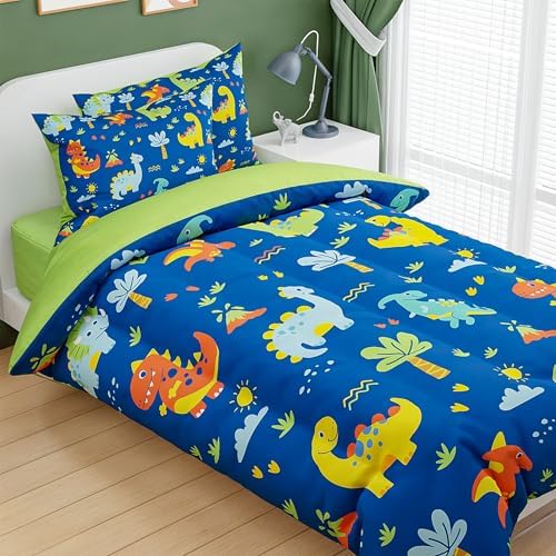 SANDJEST Dinosaur Duvet Cover Set Full Size for Kids