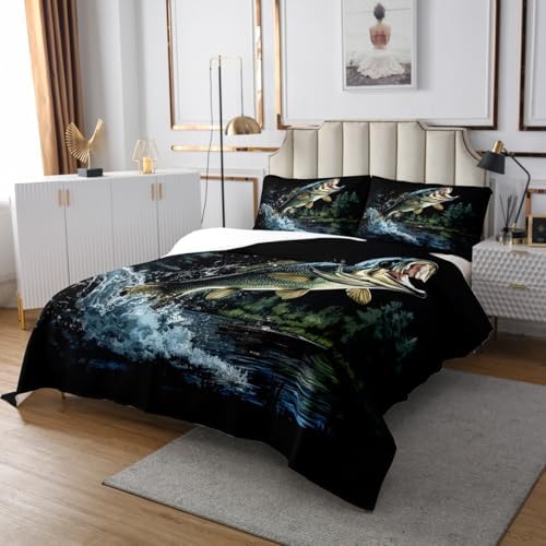 Feelyou Big Pike Fish Bedspread Set for Kids