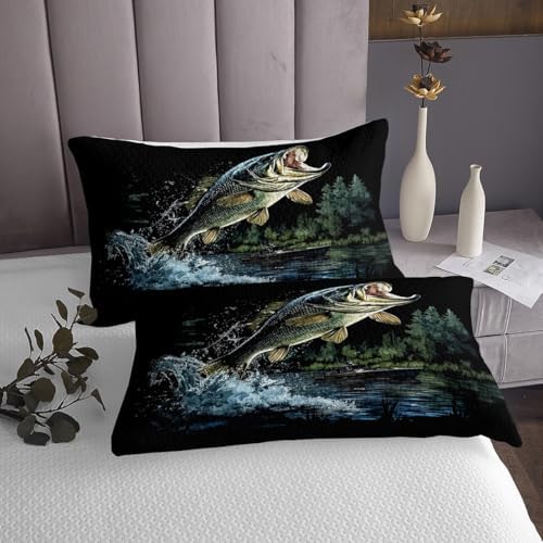 Feelyou Big Pike Fish Bedspread Set for Kids