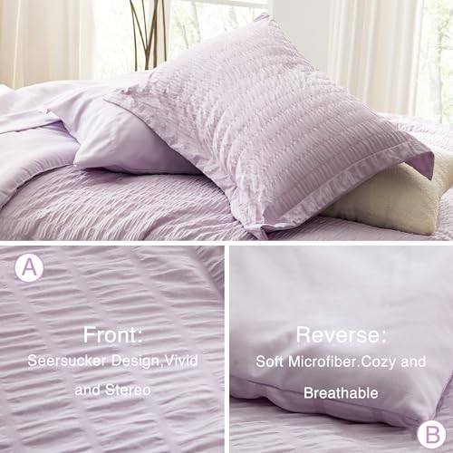 Loves Cabin Seersucker Lavender Comforter Set