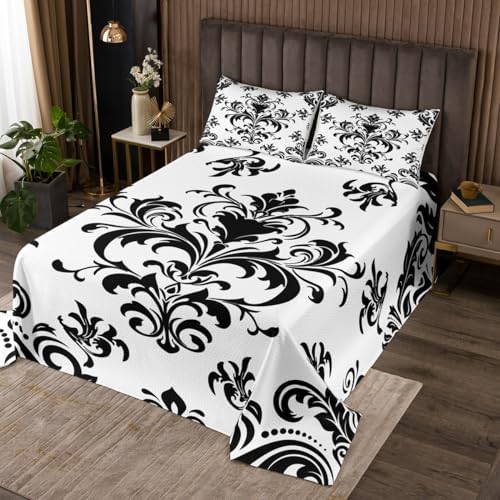 Erosebridal Baroque Damask Bedspread Set King Size