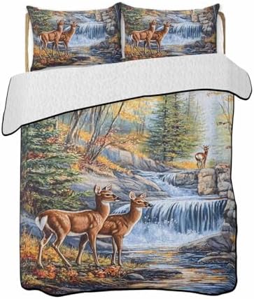 Stongaro Autumn Deer Comforter Set 3 Pieces Twin XL
