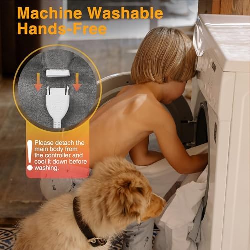WOOMER Heated Throw Blanket Twin Size 62x84 10 Heat Levels