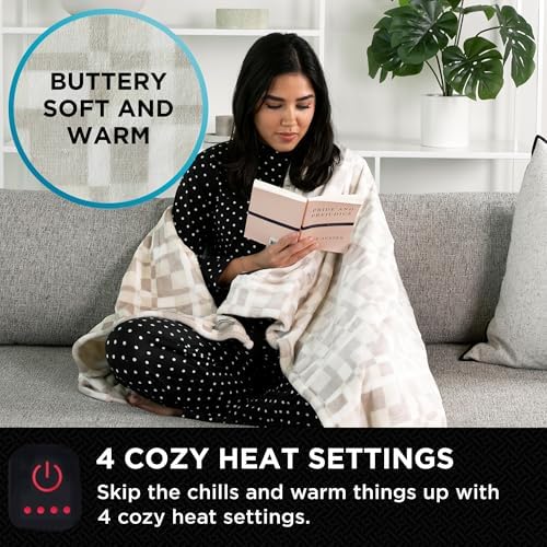 Brookstone Heated Throw Blanket - 4 Heat Settings 1