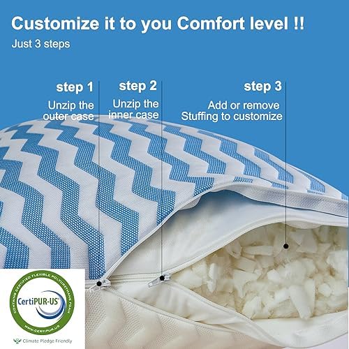 Suhedy Queen Size Adjustable Cooling Pillow