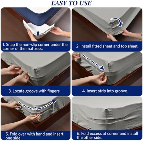 Heavy Duty Bed Sheet Holder with Lock Strips - White
