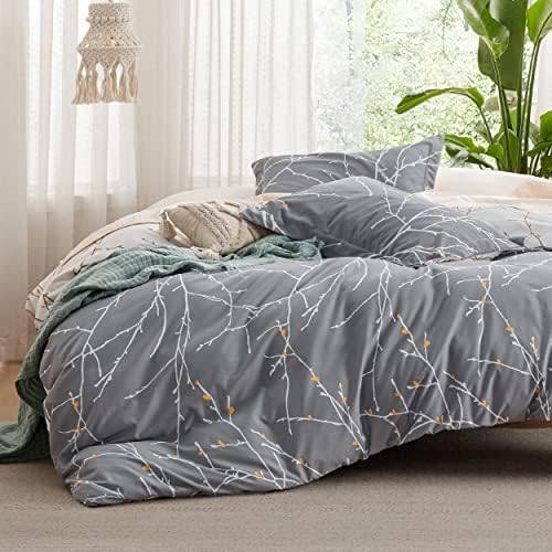Bedsure Duvet Cover Set - Reversible Tree Branch with Zipper Closure
