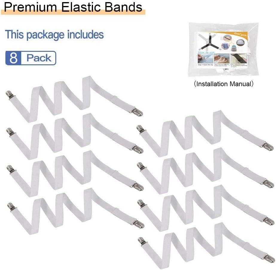 8Pcs Adjustable Sheet Straps Clips for Bed Mattress Sofa and More