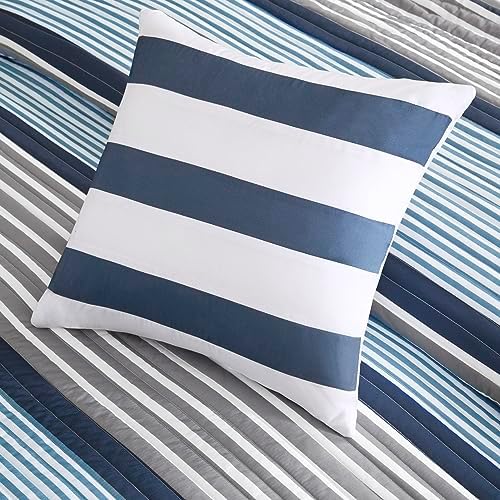 Intelligent Design Paul Reverisble Quilt Set Blue 4 Piece