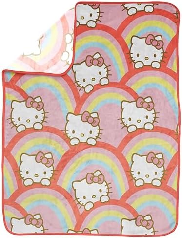 Jay Franco Hello Kitty Rainbow Plush Throw Blanket