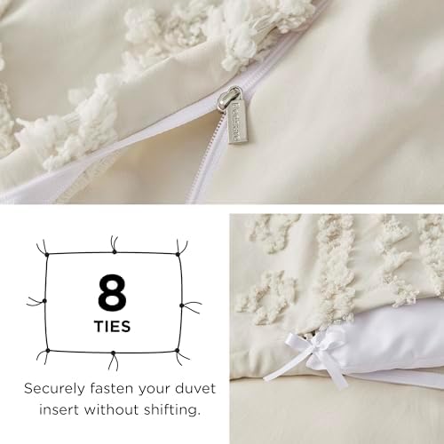 Bedsure Boho Twin Duvet Cover - Soft Shabby Chic Beige 68 x 90