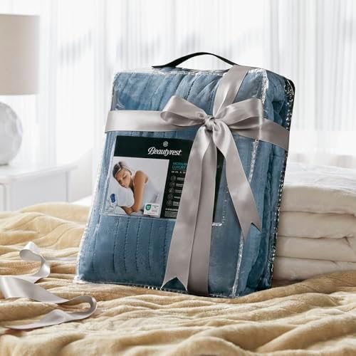 Beautyrest Heated Throw Blanket - Teal 3 Heat Settings Reversible
