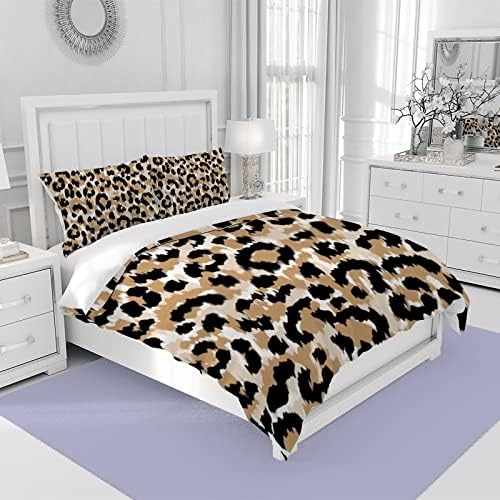 Hapuxt Home Duvet Cover Set Leopard Print 3 Pieces California King