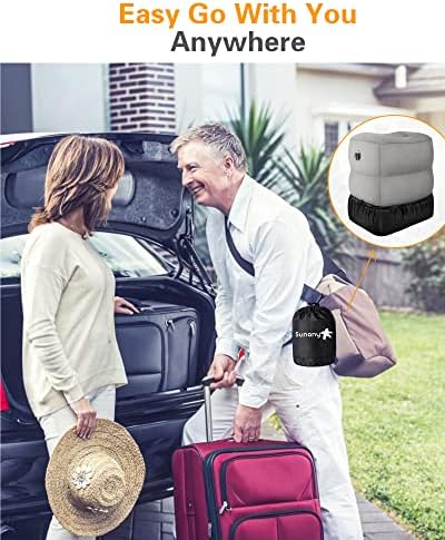 Sunany Inflatable Travel Foot Rest Pillow 2 Pack